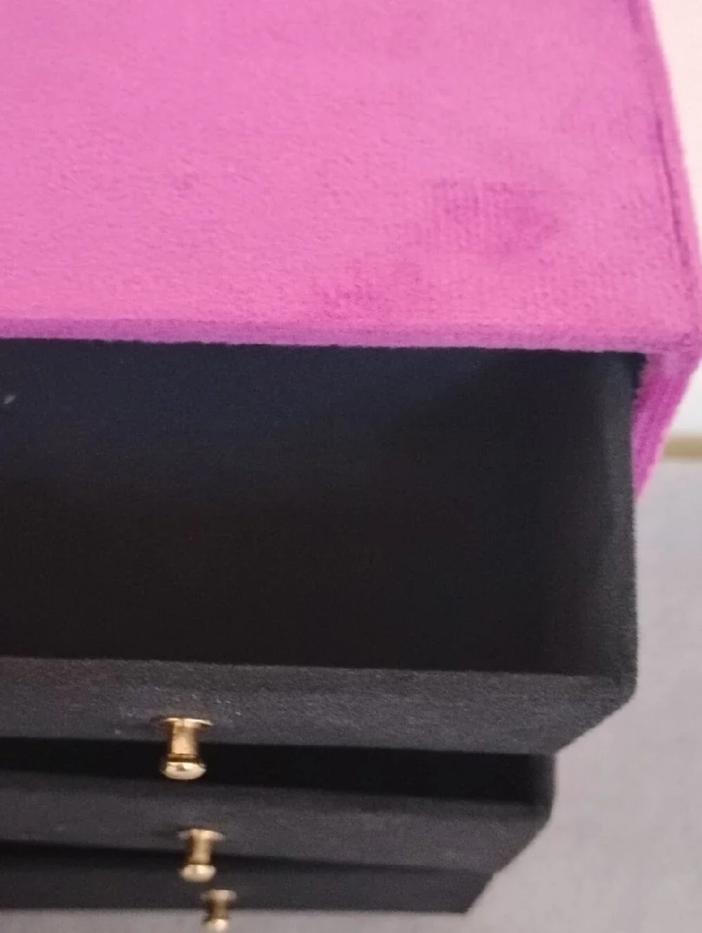 NWT Pink /Purple Velvet Jewelry Box with Gold Accent
